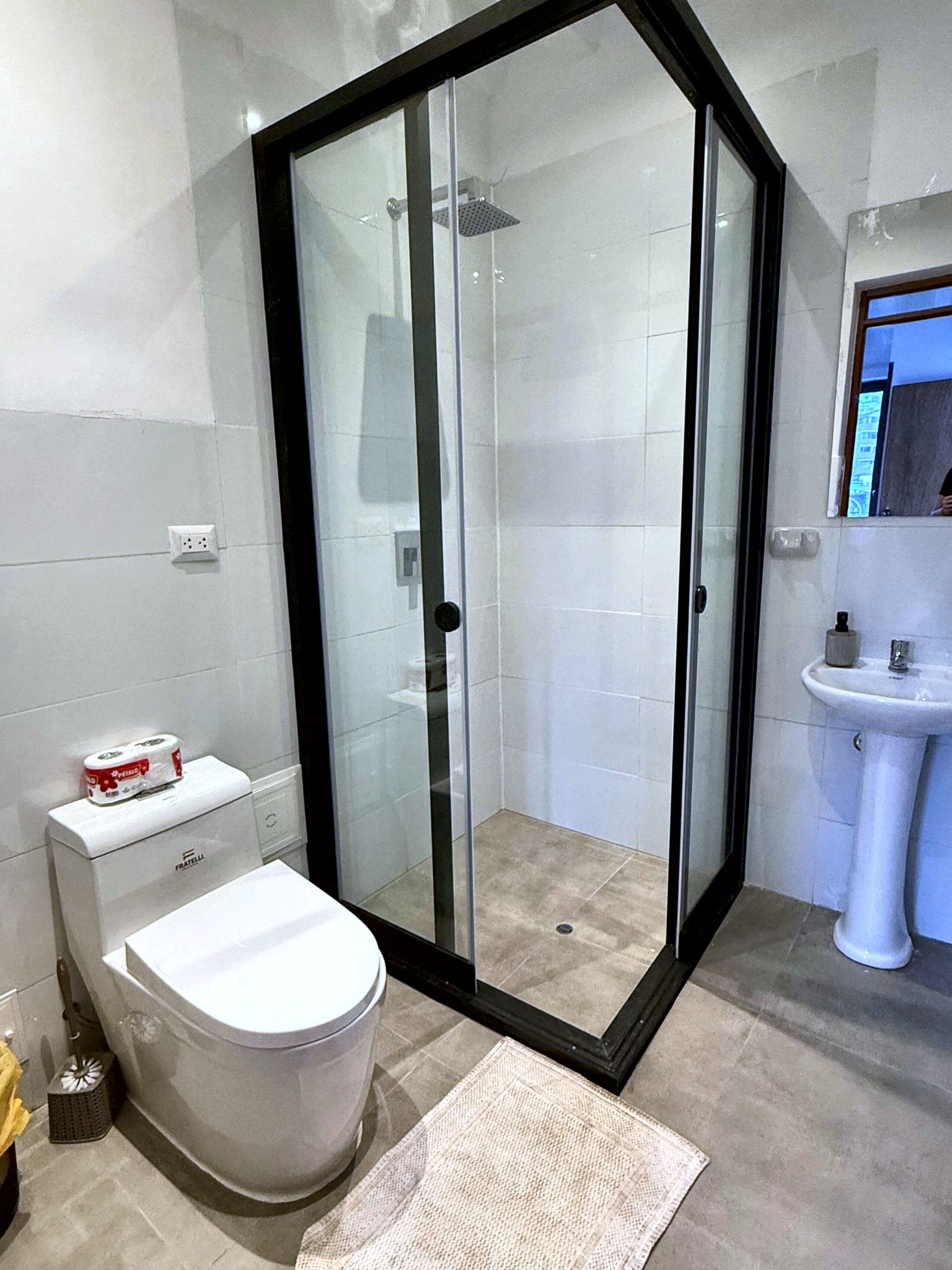 Glass-shower bathroom