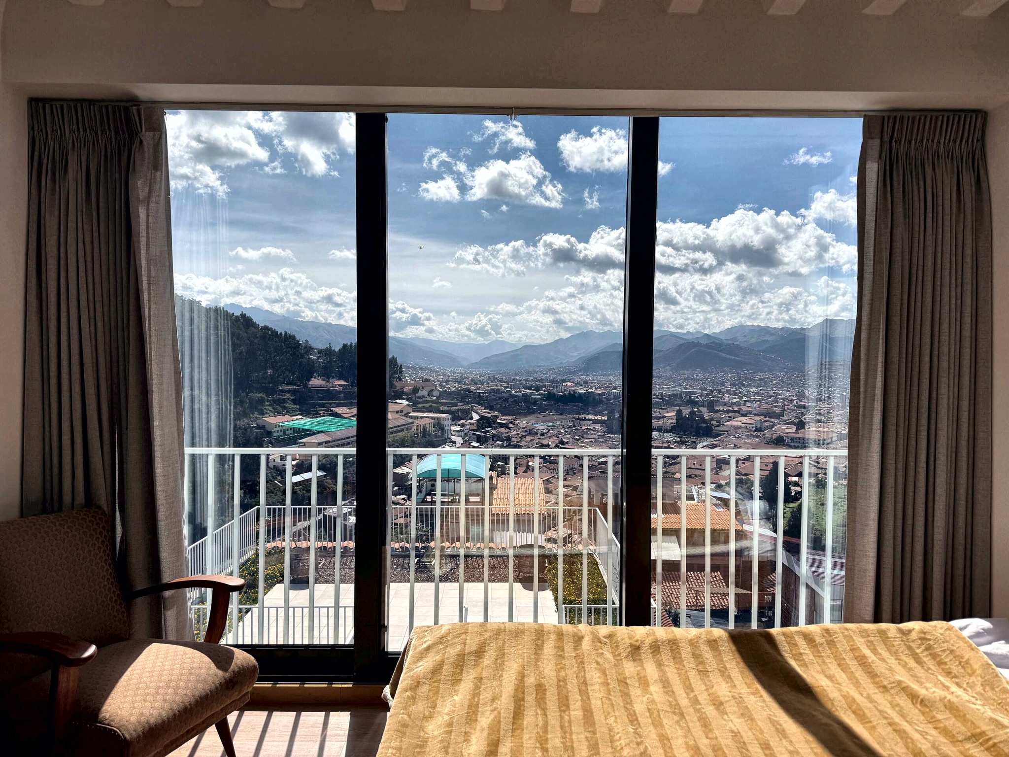 Bedroom framed by the window