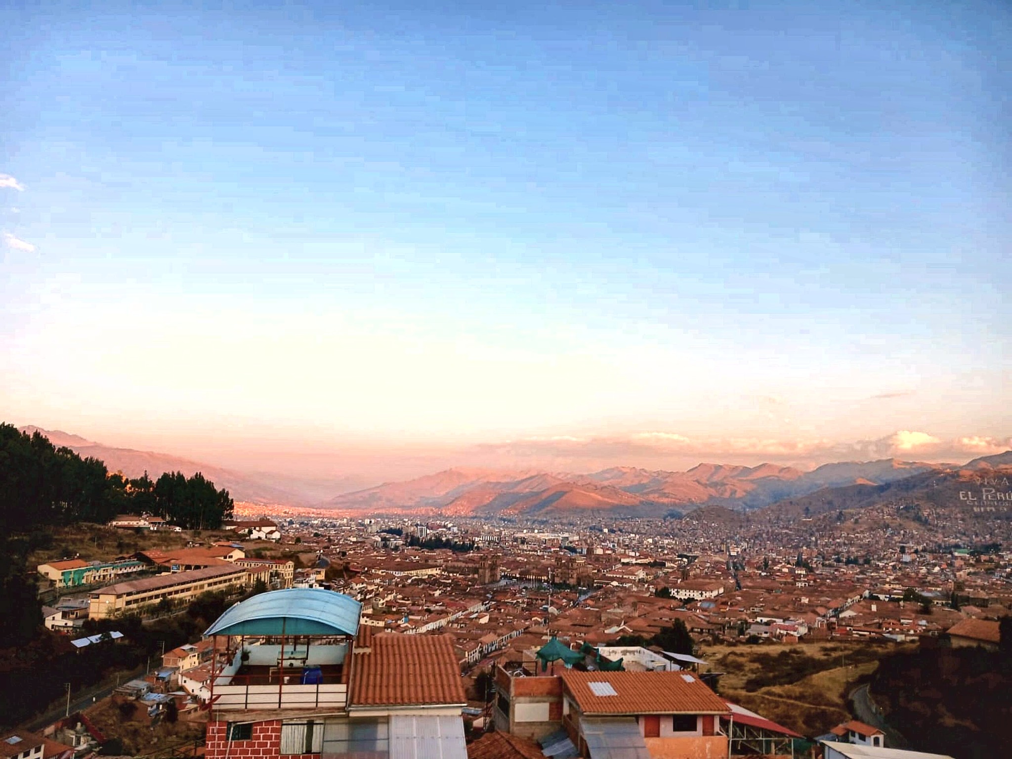 Valley turning copper at sunset