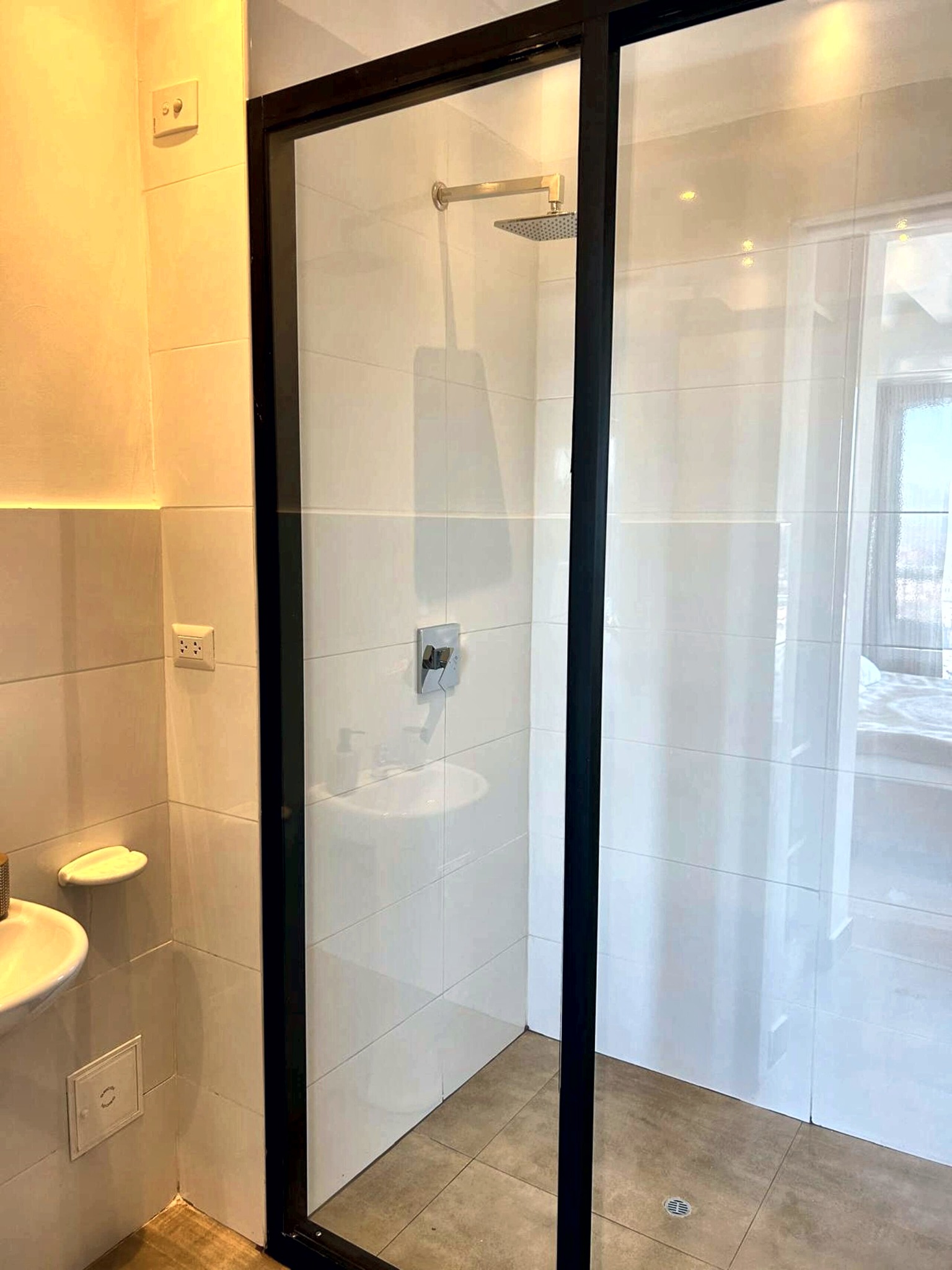 Glass-shower bathroom