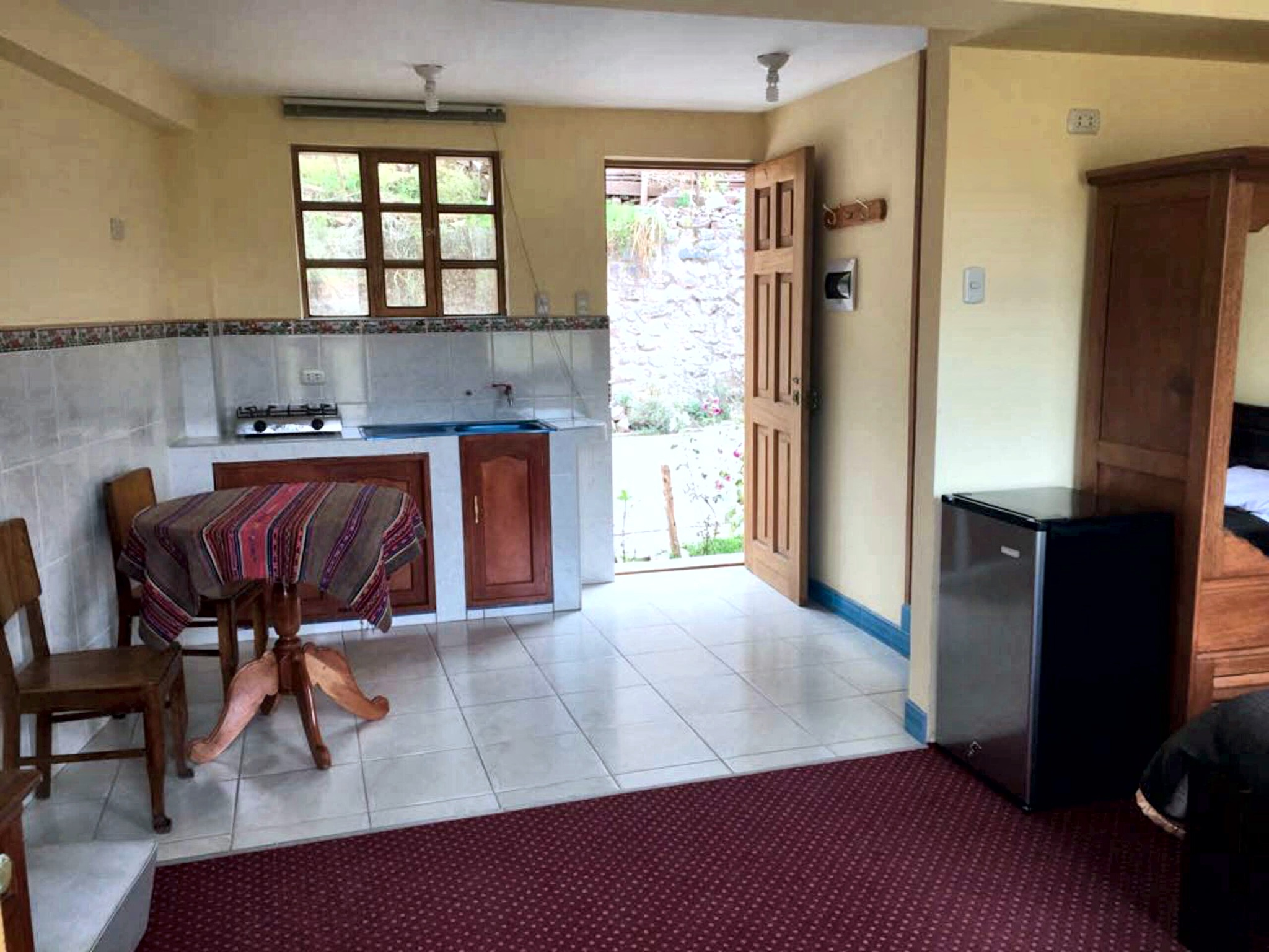 Studio with kitchenette and Andean textiles
